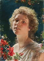 Girl with azalea flowers