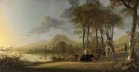River Landscape with Horseman and Peasants