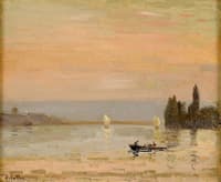 Lake with a rowing boat