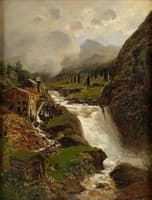 Sawmill by a Waterfall