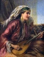 A girl playing the lute