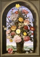 Vase with Flowers in a Window
