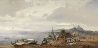 Fishermen in the coastal landscape