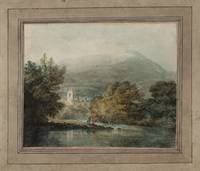 Llangollen from the East, with the Dee in the Foreground