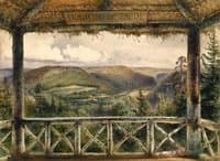 View from the cottage on the hills and woods
