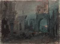 Kirkstall Abbey, Moonrise, Colour Study