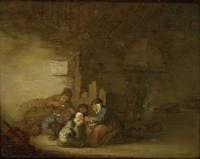 A Peasant Family Eating in an Interior