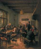 Village Inn with Tric-Trac or Backgammon Players and Card Players