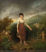 A Girl Crossing a Stream