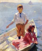 George and Betty in a Dory (study for Calm Morning) [1904]
