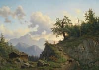 Shepherd Returning Home with his Flock