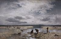 Women Collecting Limestone from the Bed of the Isar near Tölz