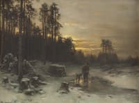Hunter in a Winter Landscape