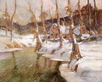 Cottages by River, Winter*