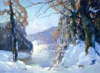 Oliver Hotel Winter River Scene