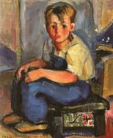Boy Seated on Stool