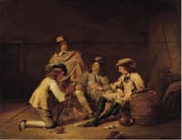 Guardroom Interior with Soldiers Playing Cards