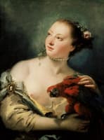 A young Woman with a Macaw