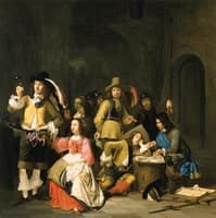 A Company of Soldiers in a Guardroom preparing for Battle