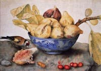 Chinese Bowl with Figs, Cherries, and a Bird