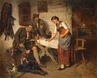 Two Hunters Smoking