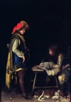 An Officer Dictating a Letter