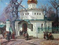 Pilgrims by the Church