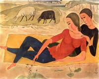 Young Couple below the Cliffs