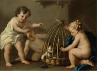Putti Playing with a Cat