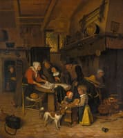 A Scene in a Peasant Kitchen with a Servant Laying the Cloth