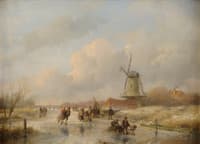 Winter landscape with river