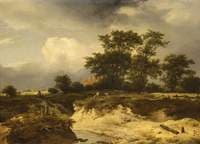 Landscape, a Brook and Farm-house among Trees