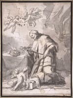 Saint John Nepomucen Venerating a Crucifix