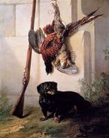 Hound with Gun and Dead Game