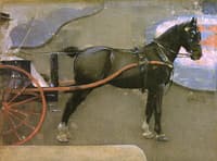 Horse and Cart with Lady