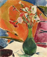 Carnations on an Orange Background