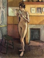 Nude by the Fireplace