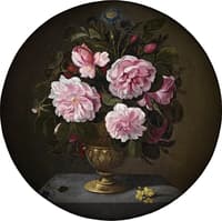 A Bronze Vase with Roses