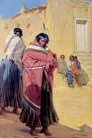 Indians outside Taos Pueblo