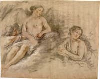Winged Woman with a Child and another Woman