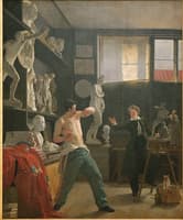 Sculptor Christen Christensen in his Studio