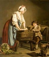 Lady Standing at a Wash Tub