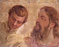 Heads of a Boy and a Bearded Man (an Apostle?)