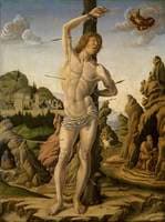 Saint Sebastian in a Rocky Landscape with Saints Jerome, Anthony Abbot and Christopher