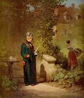 Reading Newspaper in the Garden