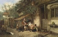Children Playing with Kittens