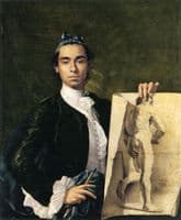 Self Portrait Holding an Academic Study