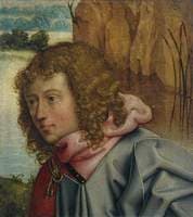 Head of a Saint Against a Landscape (fragment) from the Master of Saint Bartholomew Altarpiece