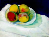 Peaches in a White Bowl