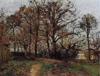 Trees on a Hill, Autumn, Landscape in Louveciennes